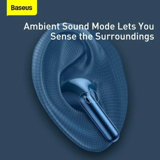 Alt view image 5 of 7 - Baseus Active Noise Cancelling-Wireless Charging-True Wireles Earphones S1 Pro Blue