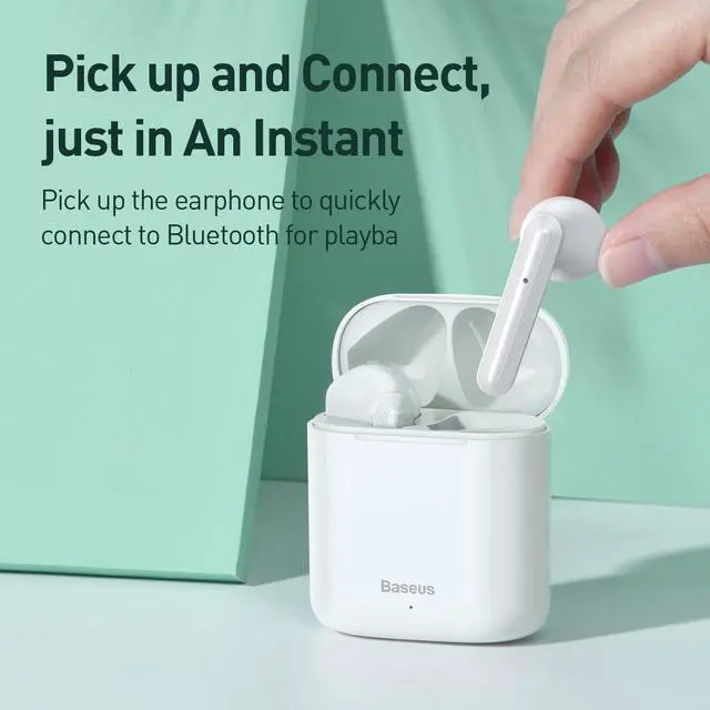 Alt view image 3 of 7 - Baseus True Wireless Earphones W09 White