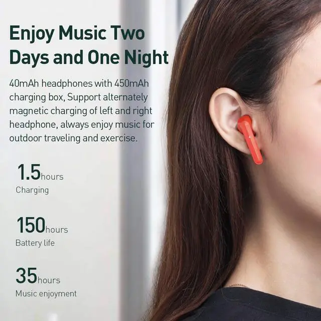 Alt view image 2 of 7 - Baseus True Wireless Earphones W09 White