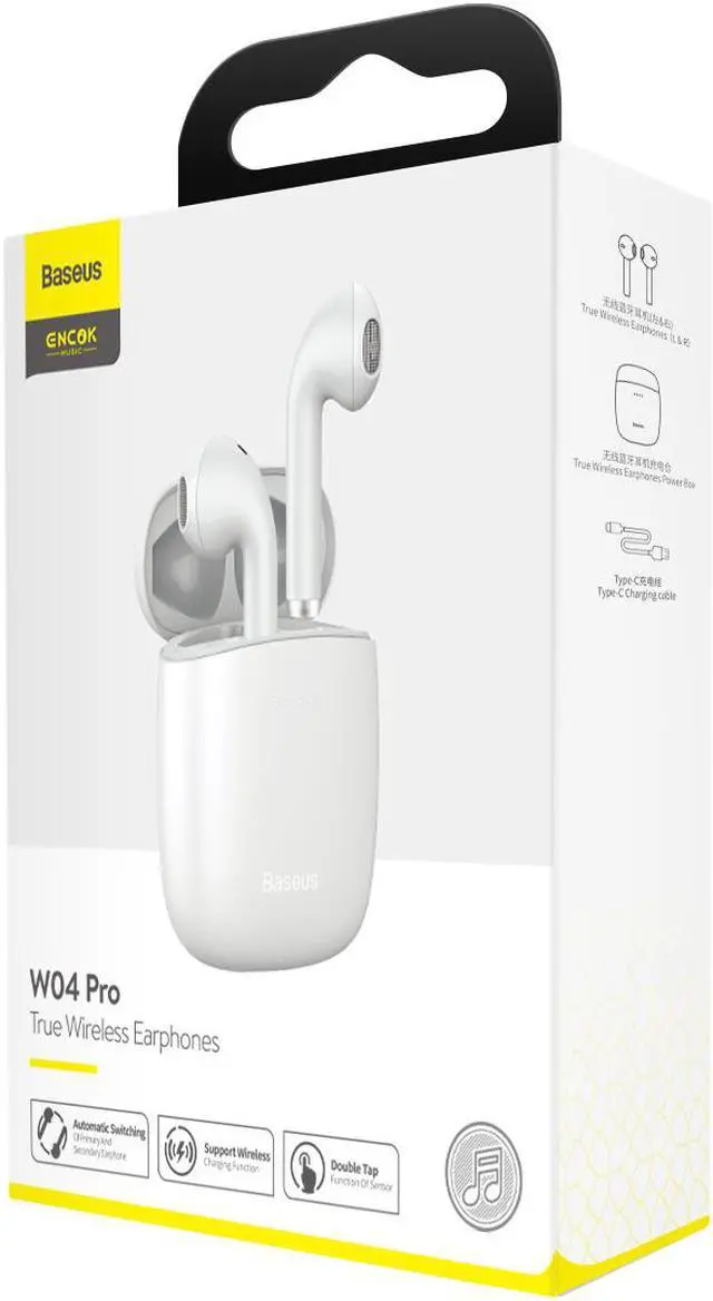 Alt view image 7 of 7 - Baseus Wireless Charging-True Wireless Earphones W04 Pro Black