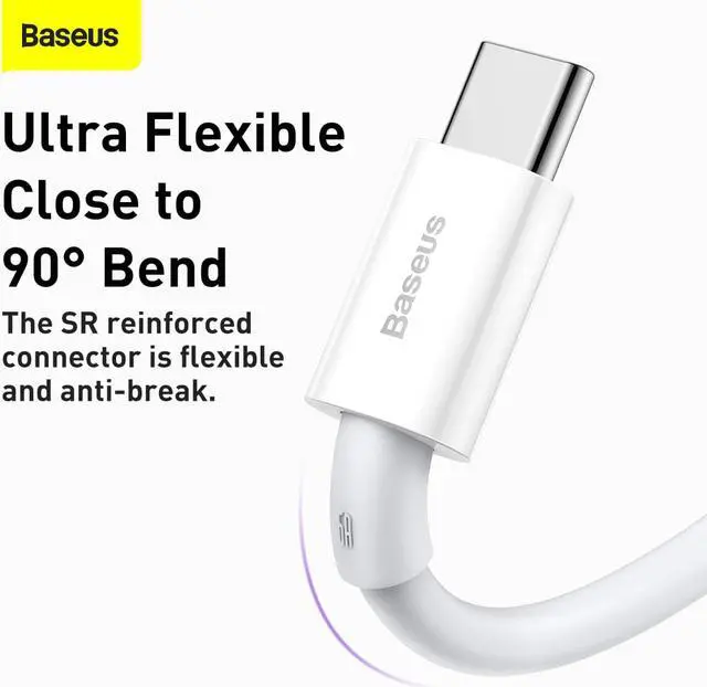 Alt view image 6 of 7 - Baseus Superior Series Fast Charging Data Cable USB to Type-C 66W 2m White