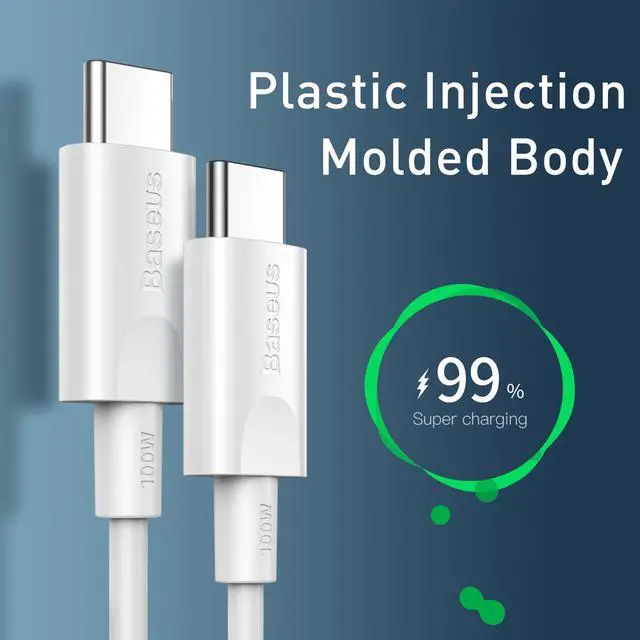 Alt view image 3 of 7 - Baseus Xiaobai series fast charging Cable Type-C 100W 1.5m White