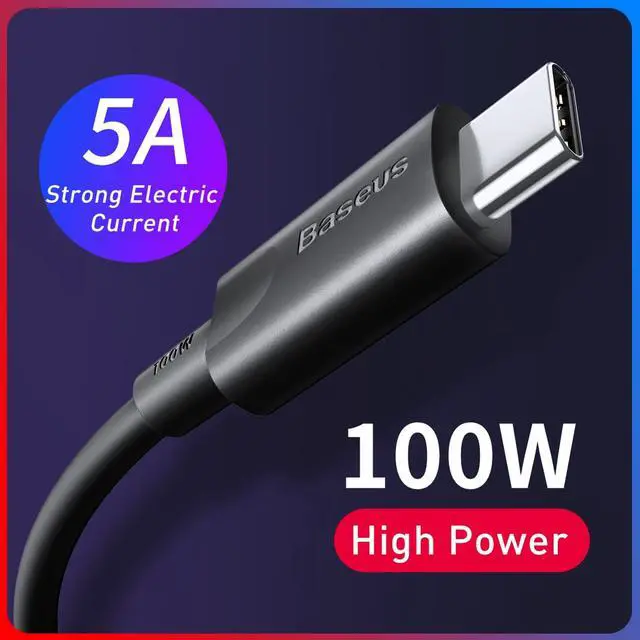 Alt view image 2 of 7 - Baseus Xiaobai series fast charging Cable Type-C 100W 1.5m Black