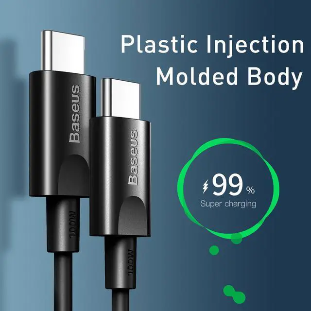 Alt view image 3 of 7 - Baseus Xiaobai series fast charging Cable Type-C 100W 1.5m Black