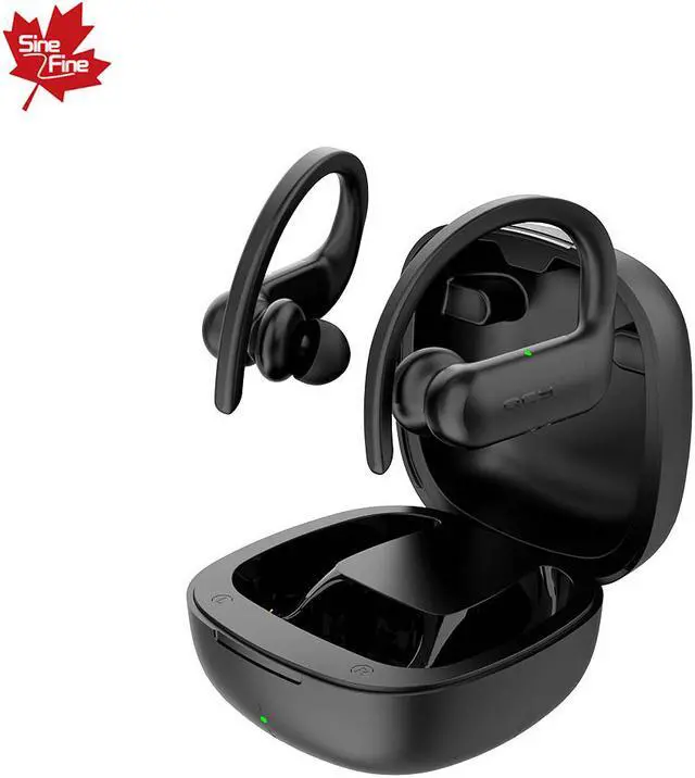 Alt view image 4 of 4 - QCY T6 Workout Wireless Earbuds, Powerbeats Pro Style, TWS 5.0 Bluetooth Headphones with Mic, Compatible for iPhone, Android and Other Leading Smartphones, Black