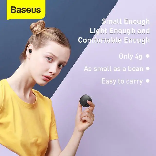 Alt view image 4 of 7 - Baseus True Wireless Earphones WM01 Black