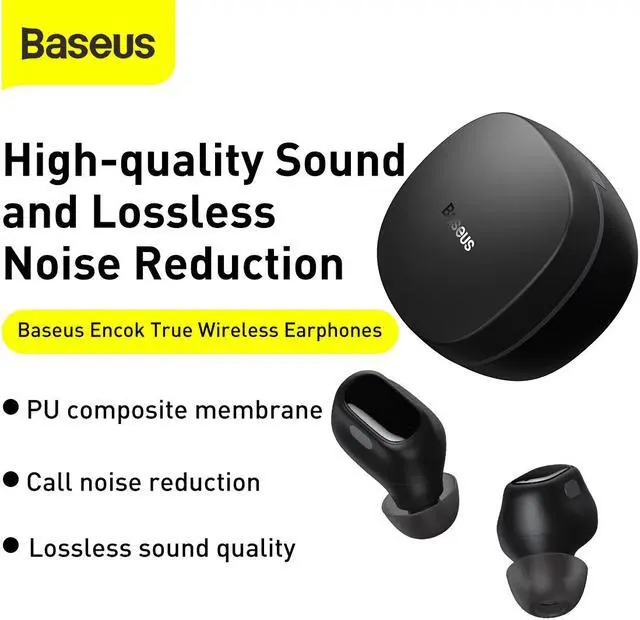 Alt view image 2 of 7 - Baseus True Wireless Earphones WM01 Black