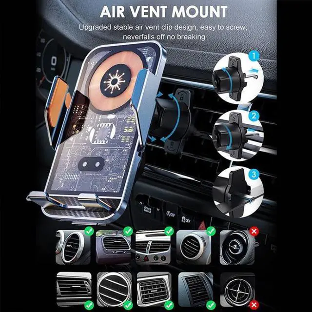 Alt view image 6 of 7 - WEKOME WP-U204 Wireless Charging 15W MAX IPhone Car Holder