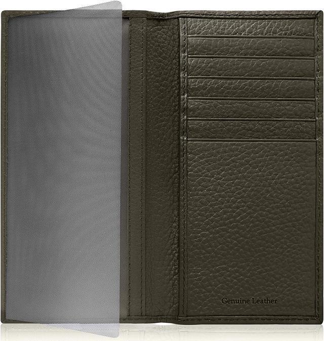 Alt view image 6 of 9 - Genuine Leather Checkbook Cover For Men & Women - Checkbook Covers With Card Holder Wallet RFID Blocking