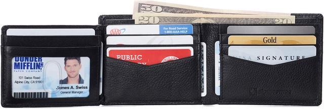 Alt view image 11 of 13 - Alpine Swiss Mens Wallet for Men RFID Protected Leather Mens Wallet Spencer Bifold Divided Bill Section Gift Box 2 ID Windows 14 Card Storage Pockets