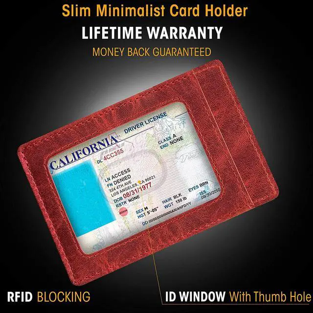 Alt view image 9 of 14 - Slim Minimalist Wallets for Men & Women - Front Pocket Wallet RFID Blocking Card Holder