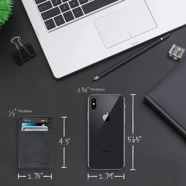 Alt view image 10 of 14 - Slim Minimalist Wallets for Men & Women - Front Pocket Wallet RFID Blocking Card Holder