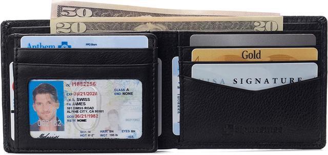 Alt view image 10 of 13 - Alpine Swiss Mens Wallet for Men RFID Protected Leather Mens Wallet Spencer Bifold Divided Bill Section Gift Box 2 ID Windows 14 Card Storage Pockets