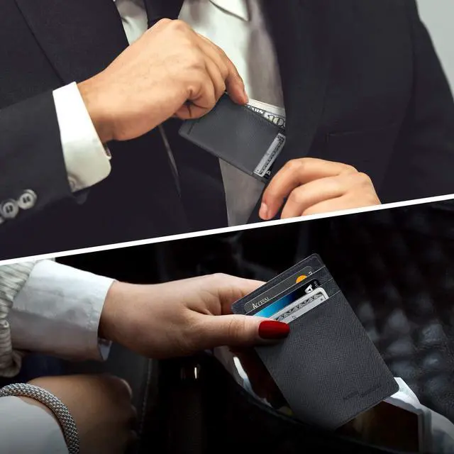Alt view image 14 of 14 - Slim Minimalist Wallets for Men & Women - Front Pocket Wallet RFID Blocking Card Holder
