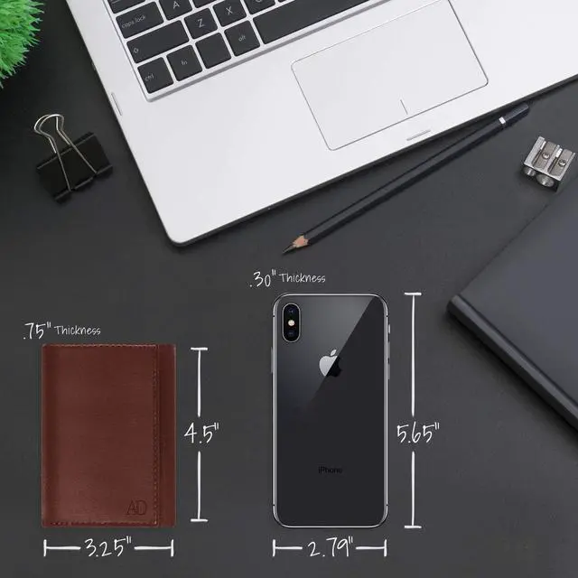 Alt view image 5 of 7 - Trifold Leather Wallets For Men Slim - Mens Wallet Card With ID Window & Gift Box For Him RFID Blocking