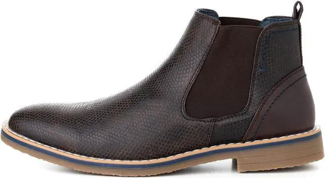Alt view image 9 of 14 - Alpine Swiss Mens Nash Chelsea Boots Snakeskin Ankle Boot Genuine Leather Lined