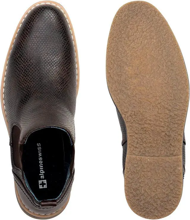 Alt view image 10 of 14 - Alpine Swiss Mens Nash Chelsea Boots Snakeskin Ankle Boot Genuine Leather Lined