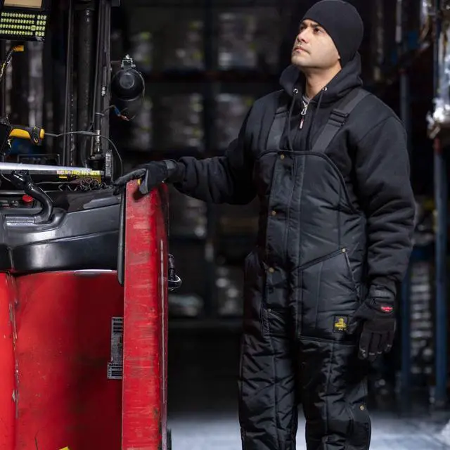 Alt view image 4 of 7 - REFRIGIWEAR 0385TNAVLAR 0385 Insulated Bib Overalls, Nylon, 6 oz Fabric Weight,