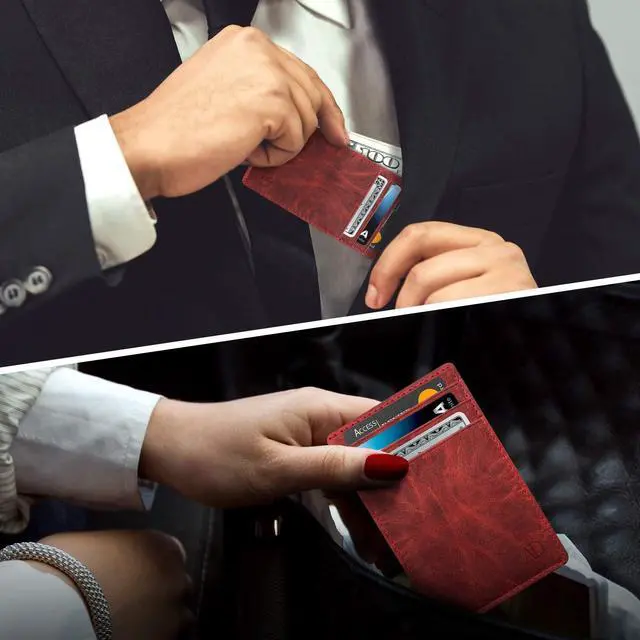 Alt view image 14 of 14 - Slim Minimalist Wallets for Men & Women - Front Pocket Wallet RFID Blocking Card Holder