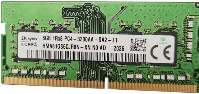 SK HYNIX HMA81GS6CJR8N-XN 8GB 3200 DDR4 1Rx8 PC4-3200AA-SA2-11 260Pin  SODIMM 1.2V For Laptop