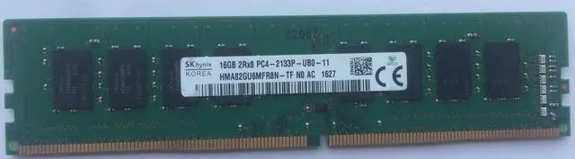 Alt view image 2 of 3 - HMA82GU6MFR8N-TF SK Hynix 16GB DDR4 2133Mhz 2Rx8 PC4-17000 non-ECC Unbuffered CL15 288-Pin DIMM 1.2V Memory Module for Desktop