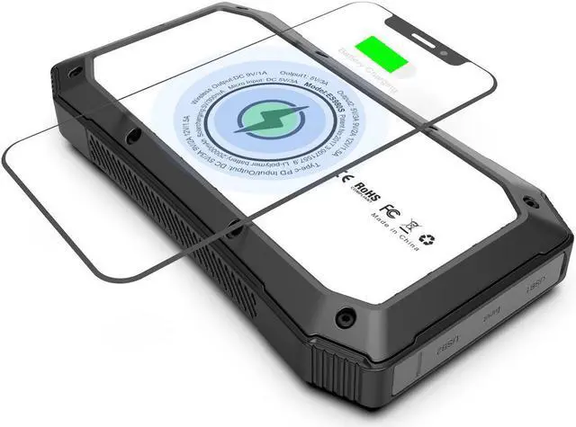 Main image of Vista Sun Chaser Mini Solar Powered Wireless Phone Charger 10; 000 mAh With LED Flood Light - Black