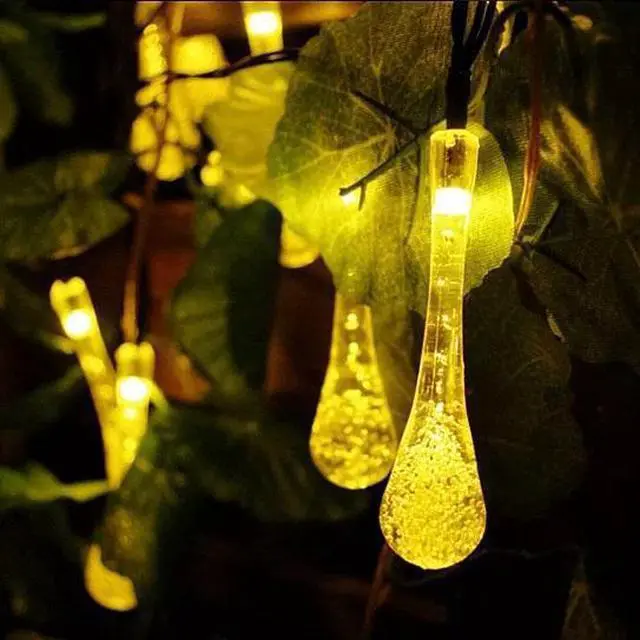 Main image of Vista Dew Droplets 20 LED Solar Lights Falling Like Dew - Warm White