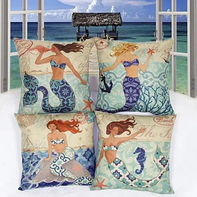 Main image of Vista Moods Of A Mermaid Cushion Covers - Multicolor