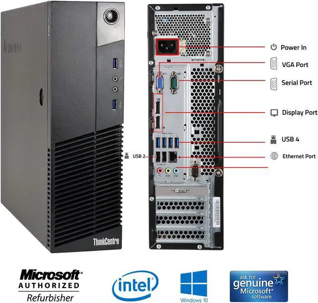 Alt view image 2 of 7 - Lenovo ThinkCentre M93 Desktop SFF Computer PC i7 4770 3.4Ghz 32GB DDR3 RAM 512GB SSD NVIDIA GeForce GT 1030 2GB Win 10 Pro WIFI with Gaming PC Keyboard & Mouse HAJAAN HC510 HDMI