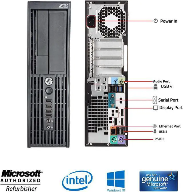 Alt view image 2 of 5 - HP Z230 SFF Workstation Desktop Computer PC i5 4570 3.2Ghz NVIDIA GeForce GT 1030 2GB 32GB DDR3 RAM 512GB SSD Win 10 Pro WIFI with HAJAAN Gaming PC Keyboard & Mouse HDMI