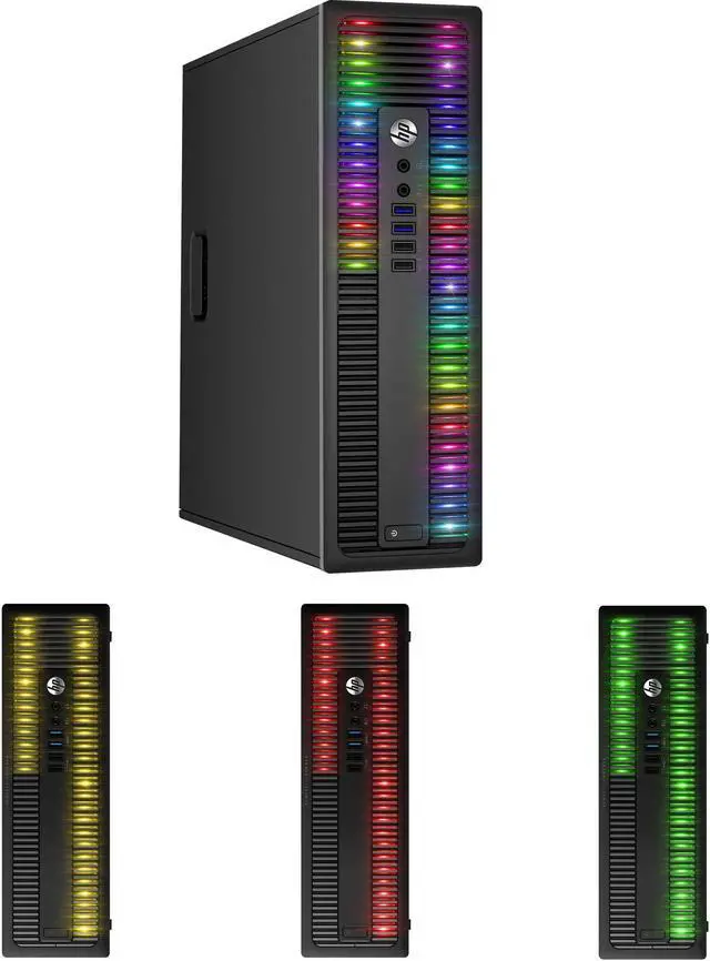Alt view image 7 of 7 - Custom Built RGB Lights PC with 24 Inch Monitor - HP ProDesk Desktop Computer Intel Core i5 6500 Quad-Core Processor 8GB RAM 256GB SSD Win 10 Pro Wi-Fi Keyboard & Mouse