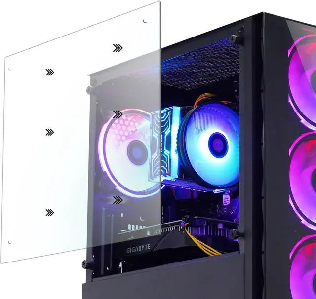 Alt view image 5 of 7 - HAJAAN Gaming Computer Desktop PC | AMD Ryzen 7 5700G Processor 3.8GHz | 16GB DDR4 RAM | 1TB SSD | GeForce RTX 3050 8GB GDDR6 | Wi-Fi  Ready | VR Ready | Windows 11 Pro