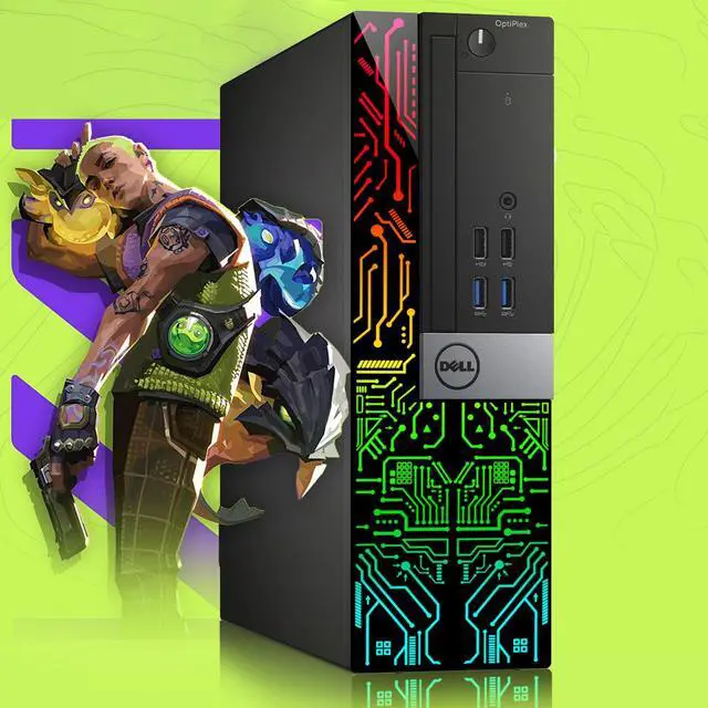 Alt view image 5 of 5 - Custom Built RGB Lights Gaming PC - Dell OptiPlex Desktop Computer Intel Core i7 6700 Processor NVIDIA GeForce GT 1030 2GB 32GB RAM 1TB SSD Win 10 Pro HDMI