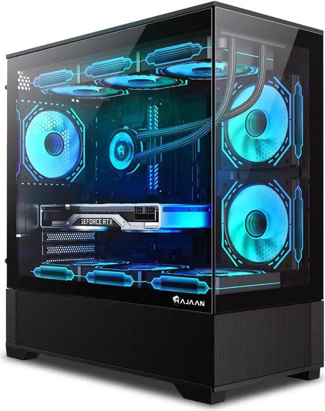 Alt view image 2 of 7 - HAJAAN Prebuilt Gaming PC - MSI 27" Curved Gaming Monitor (RTX 4070 12GB, Intel Core i5 12th upto 4.4GHz, 32GB DDR4 RAM, 1TB NVMe SSD, Wifi 6, Bluetooth, Windows 11 Pro) - Black