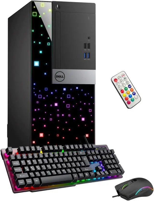 Alt view image 2 of 2 - Dell OptiPlex RGB Gaming PC Desktop Tower Computer, GeForce RTX 3050 6GB, Intel Hexa-Core i5-8500 Processor, 32GB DDR4 RAM, 1TB SSD, HDMI, Windows 11 Pro