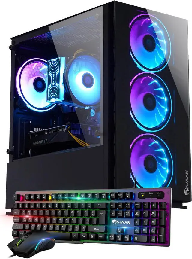 Main image of HAJAAN BREEZE Gaming Desktop PC, Intel Core i5 11400F Processor up to 4.40GHz, NVIDIA GeForce GTX 1660 Super, 512GB NVME SSD, 16GB DDR4 RAM 3200, Wi-Fi, Bluetooth, Windows 11 Pro