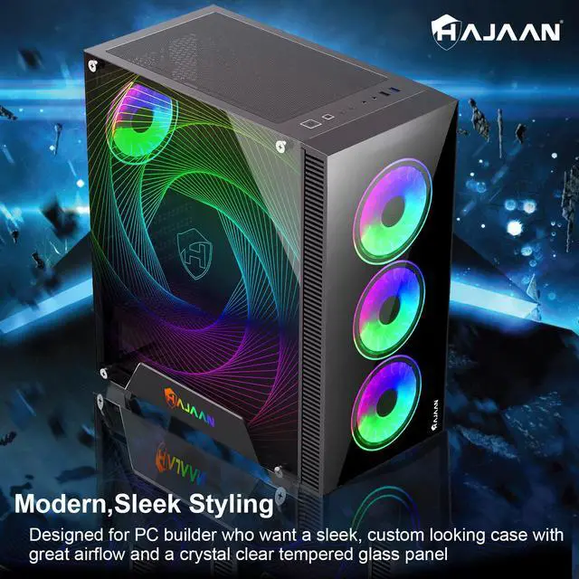 Alt view image 2 of 7 - HAJAAN Gaming PC Desktop | Liquid Cooled | 13th Gen Intel Core i7-13700F 16-Core Processor | GeForce RTX 4060 Ti 8GB | 32GB DDR4 RAM | 2TB NVMe SSD | 11AC Wi-Fi | Windows 11 Pro