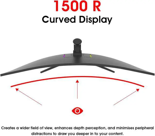 Alt view image 5 of 7 - HAJAAN 34 Inch UWQHD 165Hz RGB Curved Gaming Monitor | Ultrawide 21:9 3440x1440p, VA Display, Built-in Speakers | Tilt Adjustment | Wall Mountable | 2X DP, 2X HDMI - (X3423C)