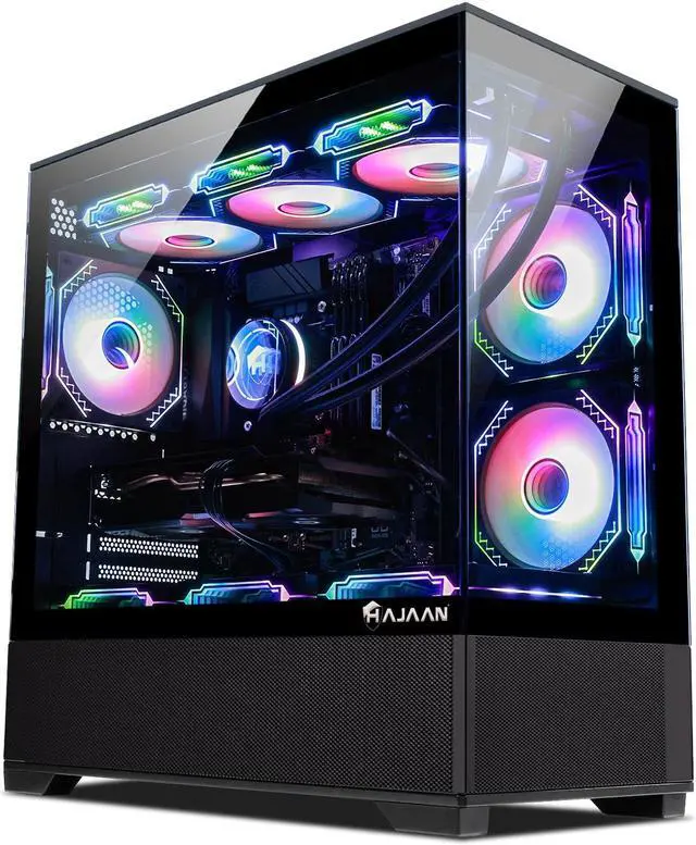 Main image of HAJAAN SuperX Gaming PC  Liquid Cooled - Intel i9 12900K - GeForce RTX 4070 12GB - 32GB DDR4 - 2TB NVMe SSD - Windows 11 Pro - WiFi - Bluetooth - Mechanical Keyboard Mouse