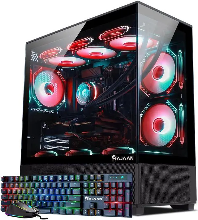 Alt view image 3 of 6 - HAJAAN SuperX Gaming PC  Liquid Cooled - Intel i7 13700F - GeForce RTX 4070 12GB - 32GB DDR4 - 2TB NVMe SSD - Windows 11 Pro - WiFi - Bluetooth - Mechanical Keyboard Mouse