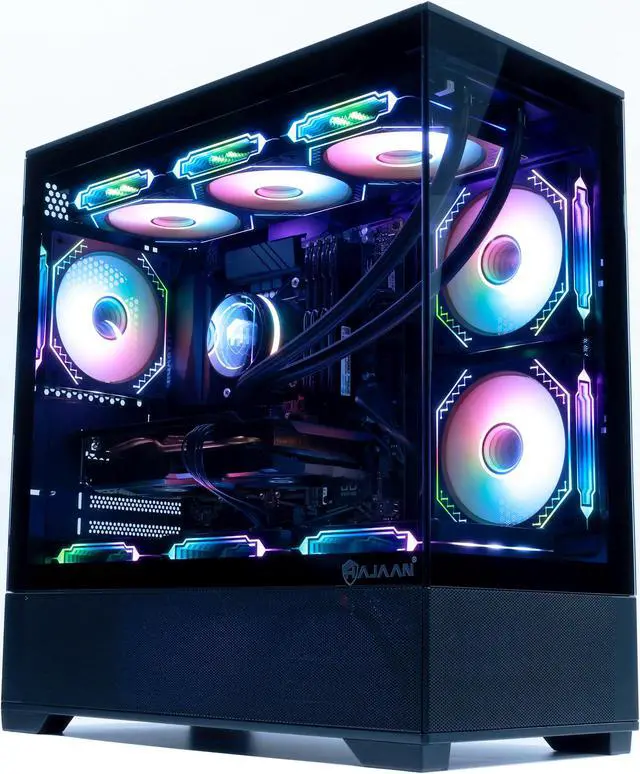 Alt view image 2 of 6 - HAJAAN SuperX Gaming PC  Liquid Cooled - Intel i7 13700F - GeForce RTX 4070 12GB - 32GB DDR4 - 2TB NVMe SSD - Windows 11 Pro - WiFi - Bluetooth - Mechanical Keyboard Mouse