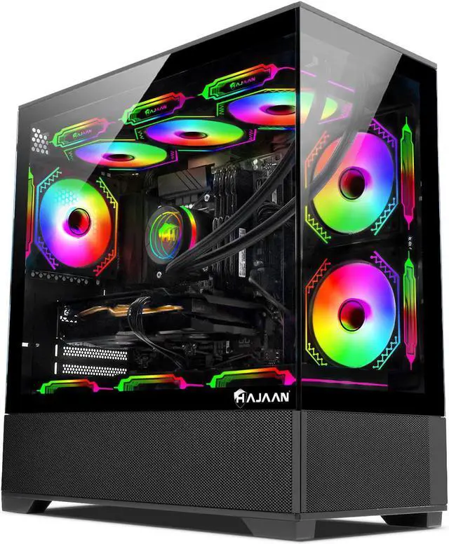 Main image of HAJAAN SuperX Gaming PC  Liquid Cooled - Intel i7 13700F - GeForce RTX 4070 12GB - 32GB DDR4 - 2TB NVMe SSD - Windows 11 Pro - WiFi - Bluetooth - Mechanical Keyboard Mouse