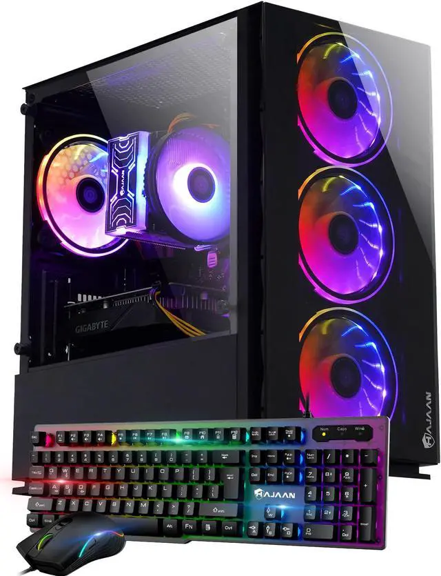 Main image of HAJAAN BREEZE Gaming Desktop PC, Intel Core i5 11400F Processor up to 4.40GHz, NVIDIA GeForce GTX 1650 4GB, 2TB NVME SSD, 32GB DDR4 RAM 3200, Wi-Fi, Bluetooth, Windows 11 Pro