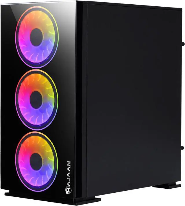 Alt view image 2 of 5 - HAJAAN Gaming PC Desktop Tower - AMD Ryzen 7 5700X, RTX 4060 8GB GDDR6, 32GB DDR4 RAM, 1TB NVMe M.2 SSD, 27" Inch Curve Gaming Monitor, Windows 11 Pro, WiFi - New