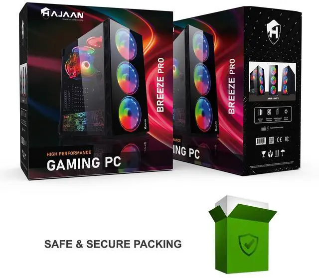 Alt view image 4 of 4 - HAJAAN Gaming PC Desktop, AMD Ryzen 7 7700 up to 5.3GHz, GeForce RTX 4060 8GB GDDR6, 64GB DDR5 6000MHz, 2TB NVMe SSD, WiFi Ready & Windows 11 Pro, 1 Year Warranty
