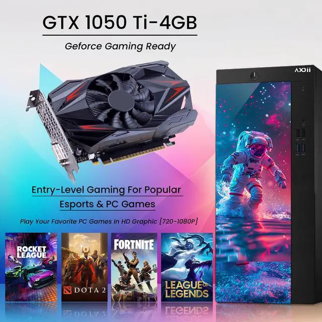 Alt view image 4 of 5 - AXOII RGB Gaming PC Desktop Computer, Intel Core i7 Processor Upto 4.20GHz, GeForce GTX 1050 Ti 4GB, 32GB RAM, 1TB NVMe, Wi-Fi, Bluetooth - Windows 10 Pro