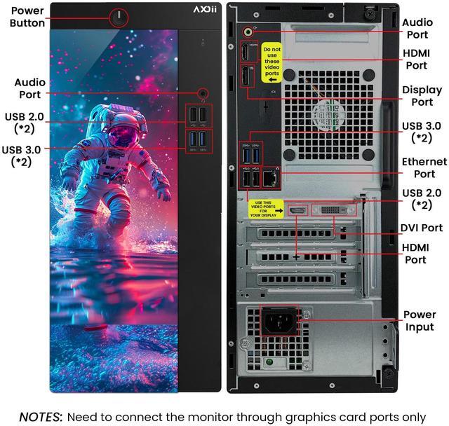 Alt view image 2 of 5 - AXOII RGB Gaming PC Desktop Computer, Intel Core i5 Processor Upto 4.1GHz, AMD Radeon RX 550 4GB, 32GB RAM, 1TB NVMe, Wi-Fi, Bluetooth - Windows 11 Pro