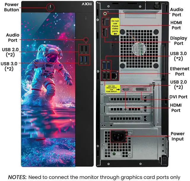 Alt view image 2 of 5 - AXOII RGB Gaming PC Desktop Computer, Intel Core i7 Processor Upto 4.60GHz, GeForce RTX 3050 6GB, 32GB RAM, 1TB NVMe, Wi-Fi, Bluetooth - Windows 11 Pro
