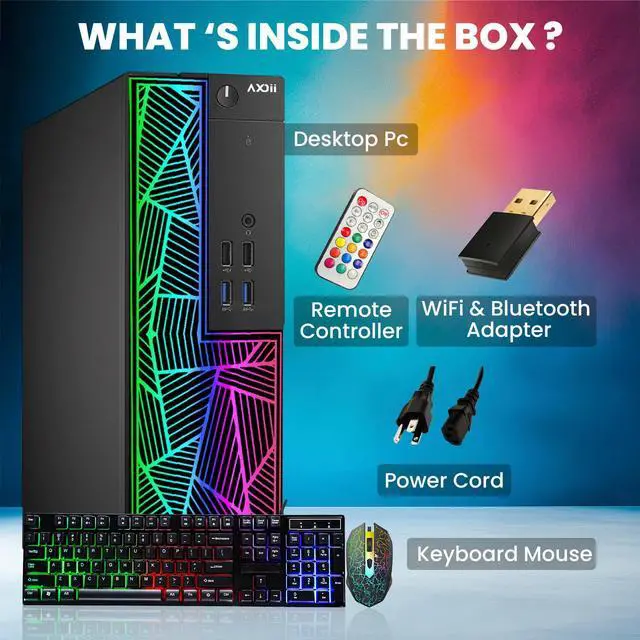 Alt view image 5 of 5 - AXOII Custom Built RGB Lights Gaming PC, Intel Core i7-6700 Upto 4.0GHz, AMD Radeon RX 550 4GB, 16GB RAM, 1TB SSD, Wi-Fi, Bluetooth - Windows 10 Pro
