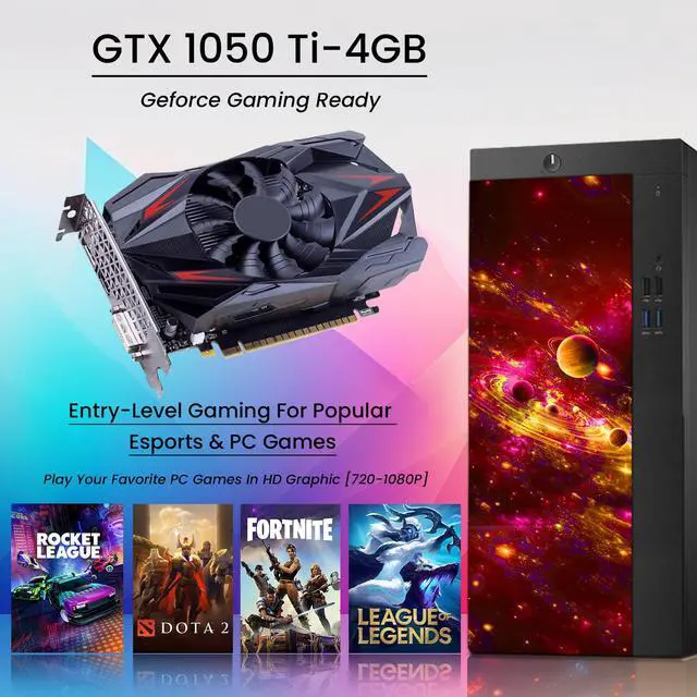 Alt view image 4 of 5 - AXOII RGB Gaming PC Desktop Computer, Intel Core i7 Processor Upto 4.0GHz, GeForce GTX 1050 Ti 4GB, 32GB RAM, 1TB SSD, Wi-Fi, Bluetooth - Windows 10 Pro